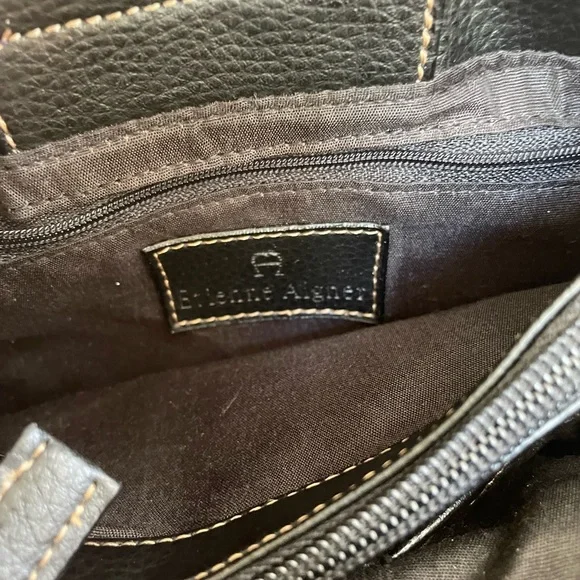 MINT Condition Vintage Etienne Aigner Mini Tweed & Leather Bag | Black Plaid - Picture 7 of 9